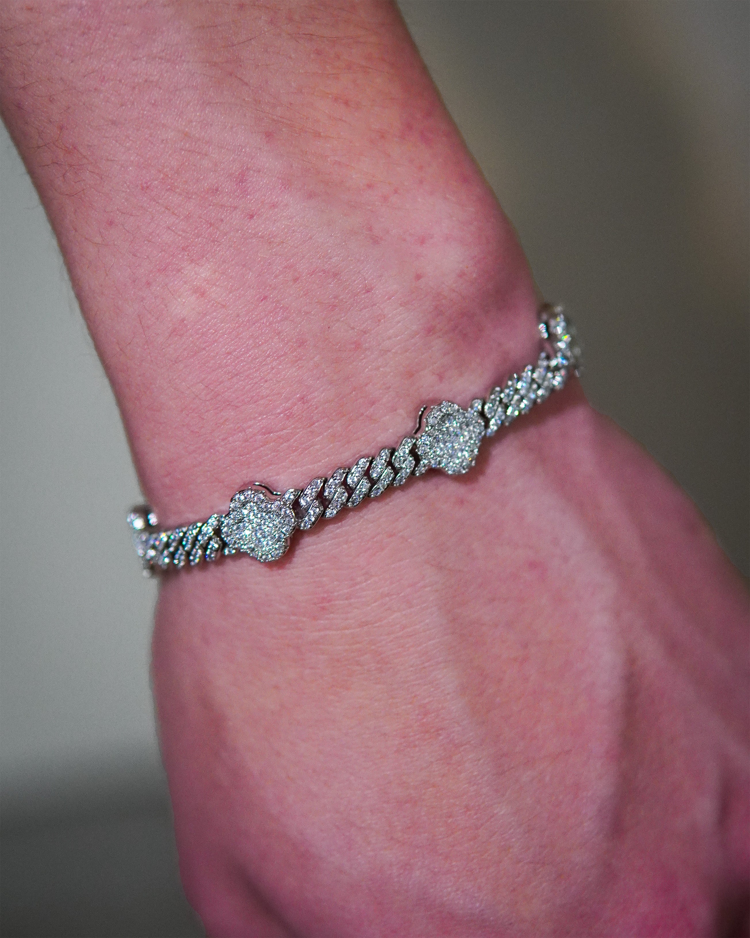 Diamond Clover Bracelet - 14K White Gold