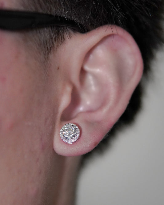 Round Cut Moissanite Diamond Earrings