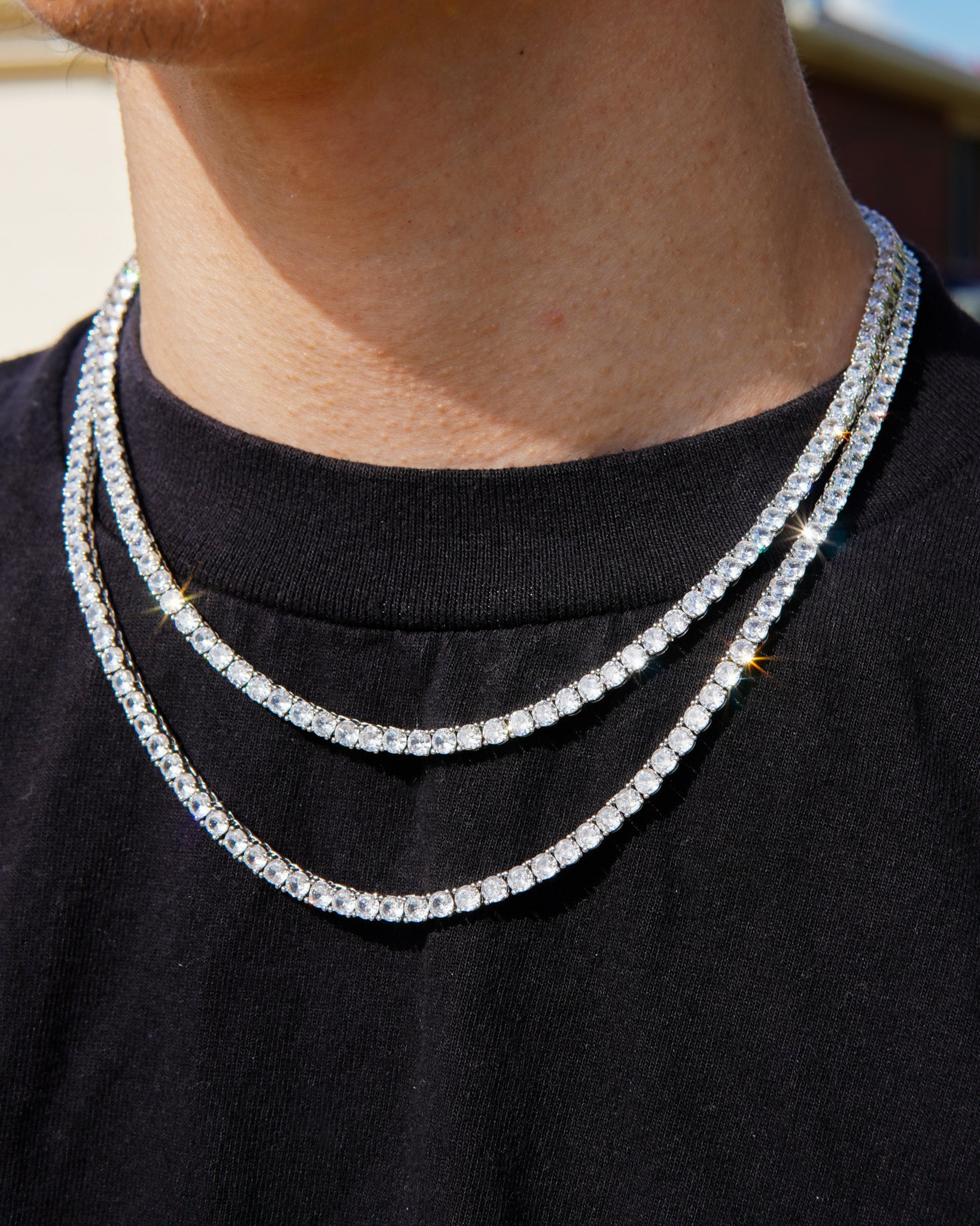 Diamond Tennis Chain - 14K White Gold (All Sizes) - Lavenir Jewelry