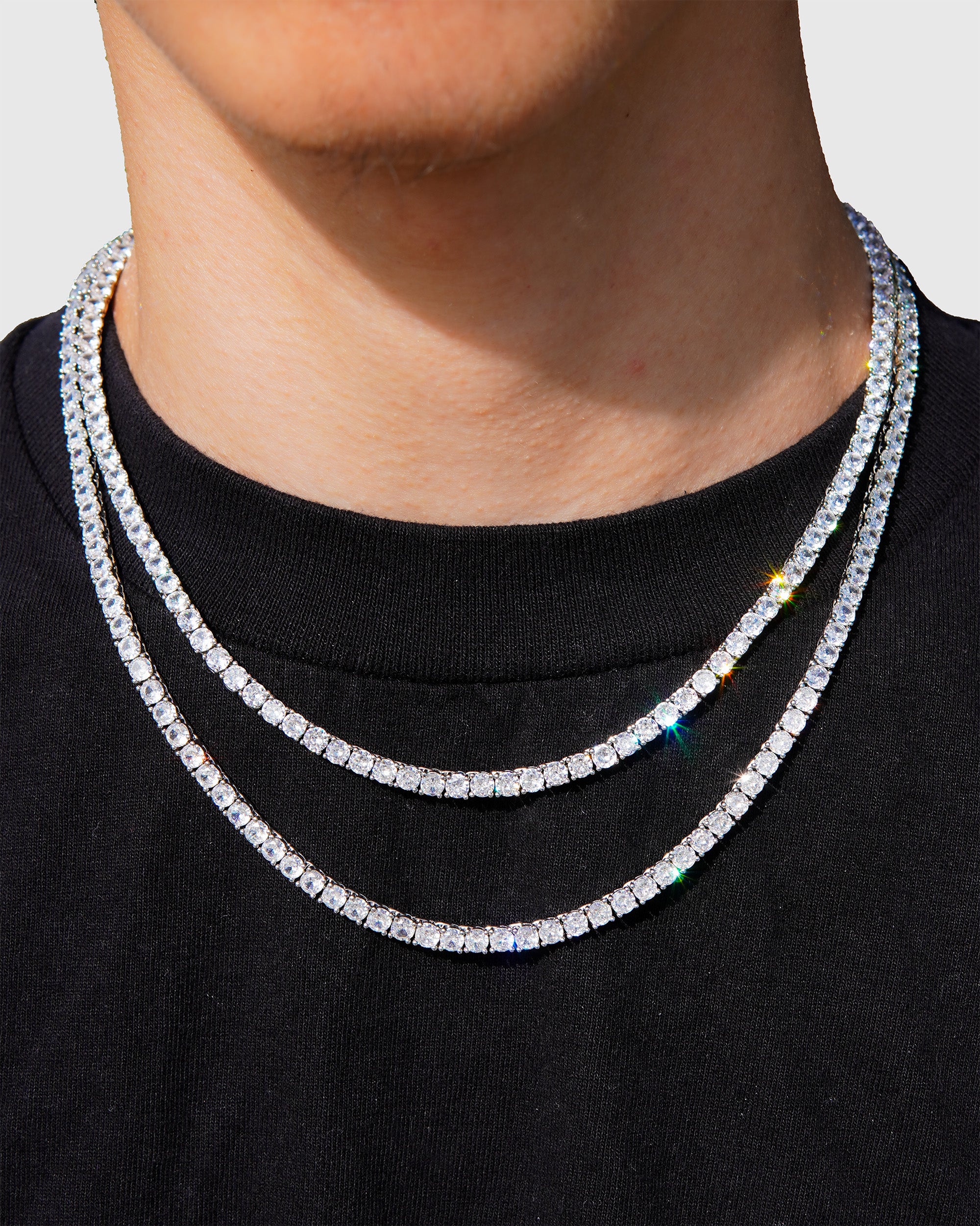 Diamond Tennis Chain - 14K White Gold (All Sizes)