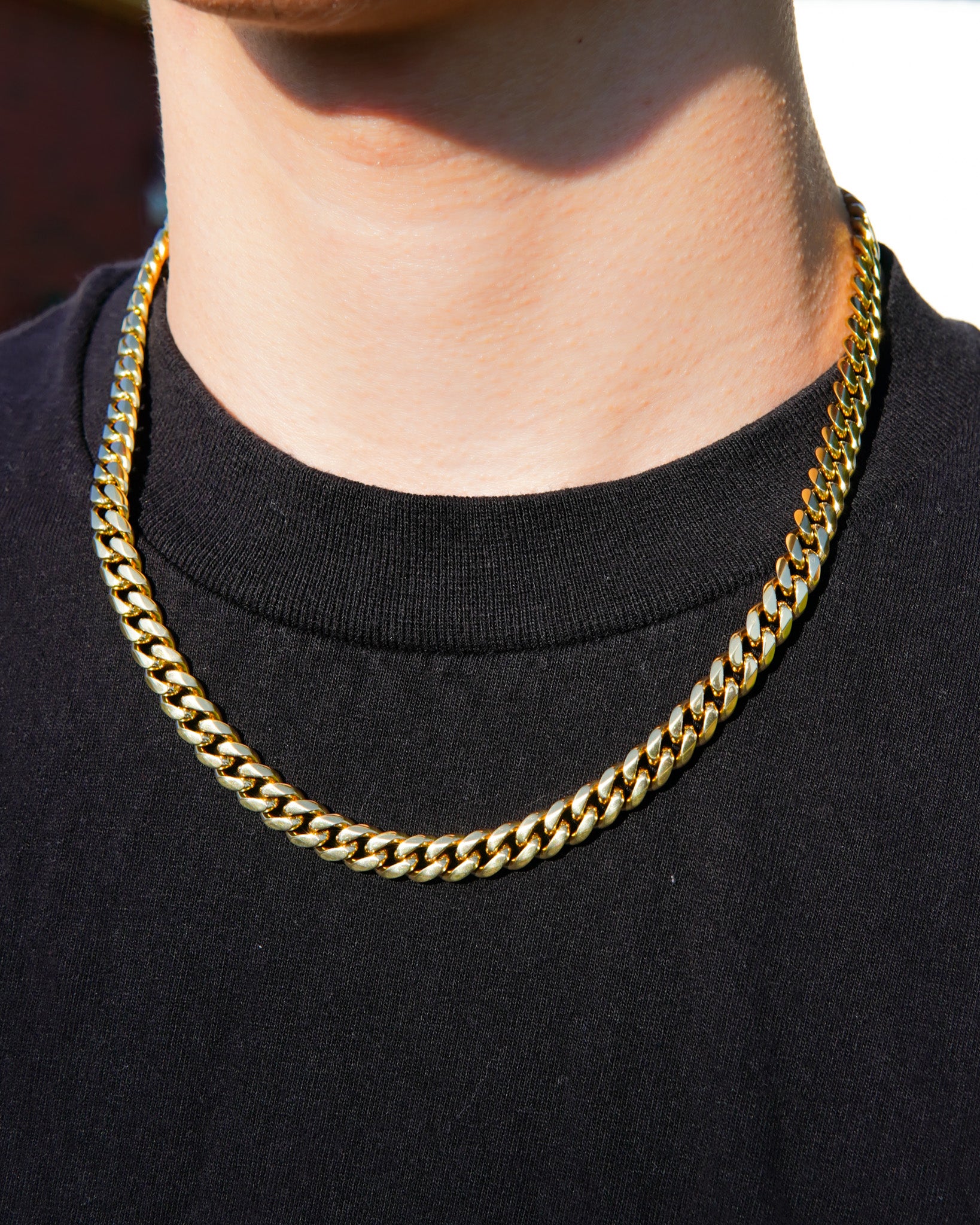 Cuban Link Chain - 18K Gold (All Sizes)