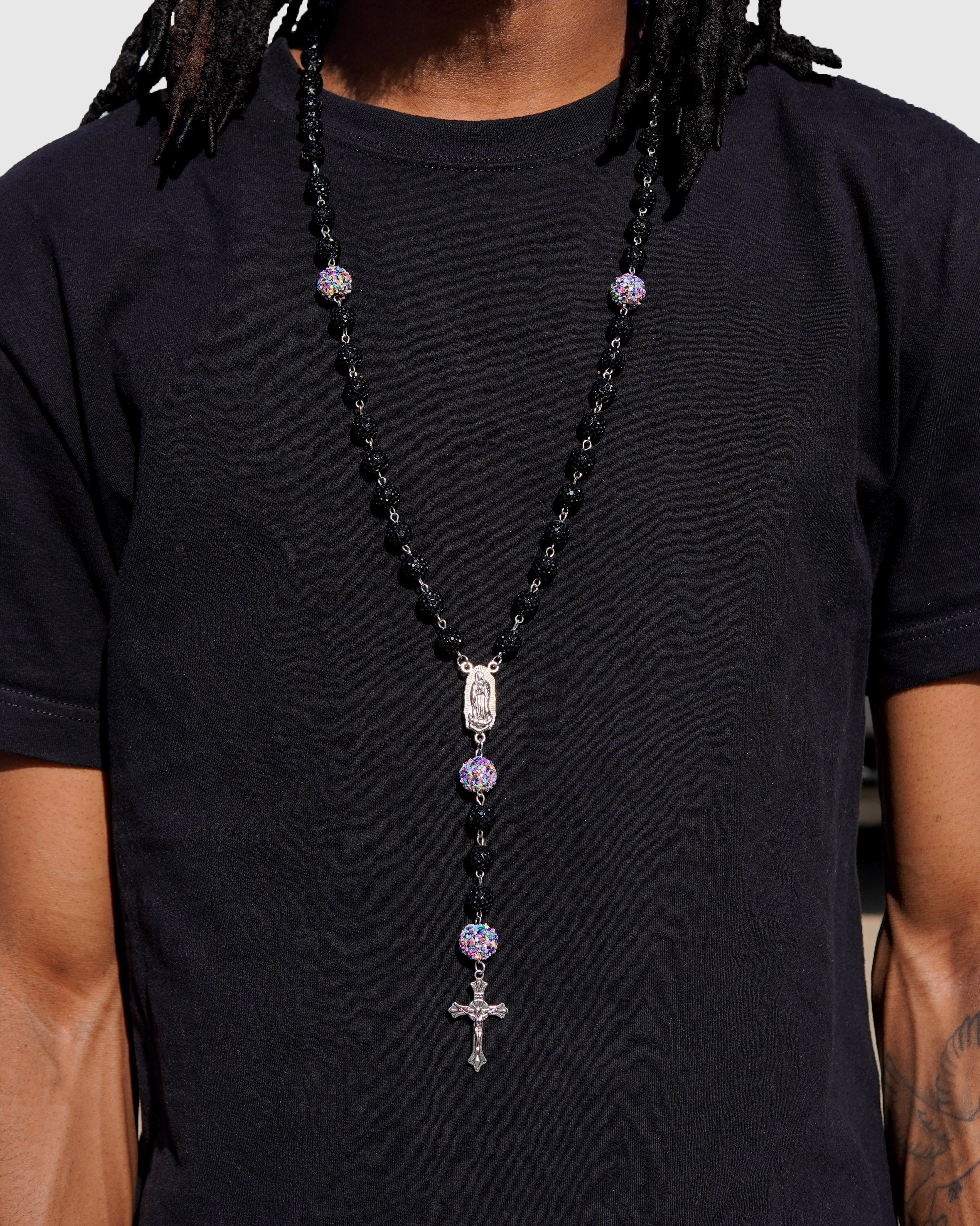 Black - Rosary Necklace - Lavenir Jewelry