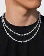 Diamond Tennis Chain (Starred) - 14K White Gold